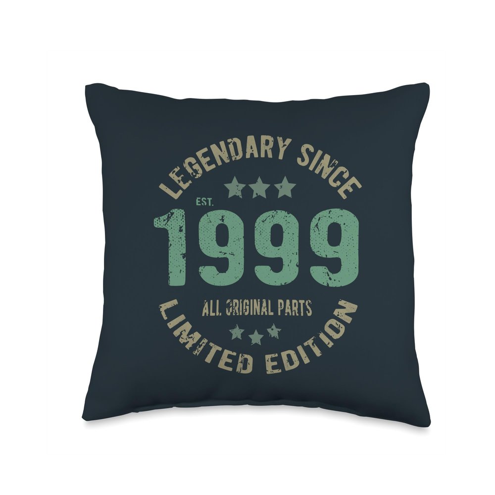 27 Year Old Bday Legend Since 1999 - Vintage 27th Birthday Throw Pillow