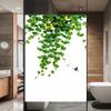 Xijier Non Adhesive Privacy Frosted Window Film Ins Green Leaf Decorative Glass Door Window Covering Window Decals Window Sticker for Home Office 50x160cm(19.7"x63") view 2
