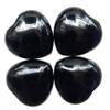Fekuar 4Pcs Natural Black Obsidian Crystal Heart Pocket Stone Set, Polished Palm Love Healing Therapy Chakra Balancing 1.2 inches (30mm) view 1