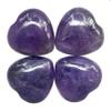 Fekuar 4Pcs Natural Amethyst Crystal Crystal Heart Pocket Stone Set, Polished Palm Love Healing Therapy Chakra Balancing 1.2 inches (30mm) view 1