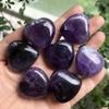 Fekuar 4Pcs Natural Amethyst Crystal Crystal Heart Pocket Stone Set, Polished Palm Love Healing Therapy Chakra Balancing 1.2 inches (30mm) view 2