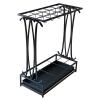 Umbrella Racks Commercial Metal Umbrella Stand Holder, Large-Capacity Black Umbrella Basket with Hook and Drip Tray, Can Hold 18-68 Umbrellas (Size : 18 Holes 10 Hooks) view 1