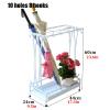 Umbrella Racks Hotel Office Commercial Metal Umbrella Stand Holder, Large Capacity Umbrella Basket with Hook and Movable Drip Tray (Color : White, Size : 10 Holes 8 Hooks) view 2