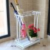 Umbrella Racks Hotel Office Commercial Metal Umbrella Stand Holder, Large Capacity Umbrella Basket with Hook and Movable Drip Tray (Color : White, Size : 10 Holes 8 Hooks) view 3