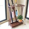 Umbrella Racks Brown Commercial Umbrella Stand Holder, Large Capacity Umbrella Basket That Can Hold 18-68 Umbrellas, for Hotel Office School Cafe (Size : 21 Holes 24 Hooks) view 3