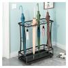 Umbrella Racks Black Commercial Metal Umbrella Stand Holder, Entrance Umbrella Basket with Hook and Movable Drip Tray, Can Hold 18-45 Umbrellas (Size : 10 Holes 8 Hooks) view 1