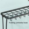 Umbrella Racks Black Commercial Metal Umbrella Stand Holder, Entrance Umbrella Basket with Hook and Movable Drip Tray, Can Hold 18-45 Umbrellas (Size : 10 Holes 8 Hooks) view 3