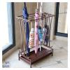 Umbrella Racks Hotel Commercial Umbrella Stand Holder, Large Capacity Umbrella Basket with Hook and Drip Tray, Can Hold 18-68 Umbrellas (Color : Brown, Size : 18 Holes 10 Hooks) view 1