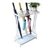 Umbrella Racks White Metal Umbrella Stand Holder, Can Hold 18-68 Umbrellas, Hotel Office School Entrance Umbrella Basket, Mobile Drip Tray (Size : 21 Holes 24 Hooks) view 1
