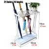 Umbrella Racks White Metal Umbrella Stand Holder, Can Hold 18-68 Umbrellas, Hotel Office School Entrance Umbrella Basket, Mobile Drip Tray (Size : 21 Holes 24 Hooks) view 2