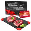 Natural Thaw Defrosting Tray for Frozen Meat - 14"x8" High Thermal Conductivity Thawing Tray for Frozen Meat with Silicone Corners, Hanging Hole - Non Stick Aluminum Thawing Plate for Fast Defrosting view 1