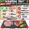 Natural Thaw Defrosting Tray for Frozen Meat - 14"x8" High Thermal Conductivity Thawing Tray for Frozen Meat with Silicone Corners, Hanging Hole - Non Stick Aluminum Thawing Plate for Fast Defrosting view 3