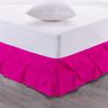 Pinch Pleated Split Corner Bed Skirt 15 Inch Drop 100% Long Staple Cotton 800 Thread Count, Sateen Weave Decorative & Easy to Wash Wrinkle & Fade Resistant (Full XL Size, Hot Pink) Bed Skirt view 2