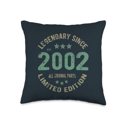 23 Year Old Bday Legend Since 2002 - Vintage 23rd Birthday Throw Pillow