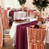 10 Pieces 10Ft Chiffon Table Runners Burgundy Sheer Rustic Wedding Table Runner Elegant Bridal Party Decorations 27x120 Inches view 3