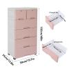 6 Drawer Dresser Vertical Cupboard Cabinet Plastic Dresser Storage with 4 Wheel and 4 Large Drawers and Top 2 Small Cabinets Locker(With Keys) for Closets Bedrooms Nurseries Playrooms and More (Pink) view 3