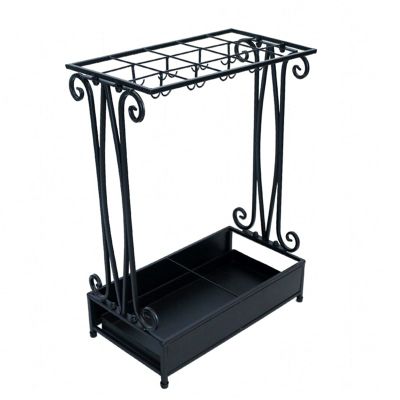 Umbrella Racks Commercial Metal Umbrella Stand Holder, Hotel Office School Entrance Umbrella Basket That Can Hold 18-45 Umbrellas, Mobile Drip Tray (Size : 10 Holes 8 Hooks)