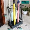 Umbrella Racks Commercial Metal Umbrella Stand Holder, Hotel Office School Entrance Umbrella Basket That Can Hold 18-45 Umbrellas, Mobile Drip Tray (Size : 10 Holes 8 Hooks) view 2
