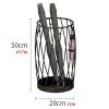Umbrella Racks Black Metal Umbrella Stand Holder, Large-Capacity Entrance Umbrella Organizer for Hotel Cafes, with Hook and Drip Tray, 28x50cm view 2