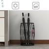 Umbrella Racks Black Metal Umbrella Stand Holder, Large-Capacity Entrance Umbrella Organizer for Hotel Cafes, with Hook and Drip Tray, 28x50cm view 3