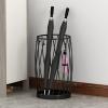 Umbrella Racks Black Metal Umbrella Stand Holder, Large-Capacity Entrance Umbrella Organizer for Hotel Cafes, with Hook and Drip Tray, 28x50cm view 4