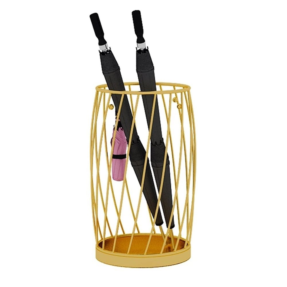 Umbrella Racks Golden Metal Umbrella Stand Holder, Decoration Umbrella Basket at The Entrance of Hotel, Office, Cafe, Can Hold 120-14 Umbrellas