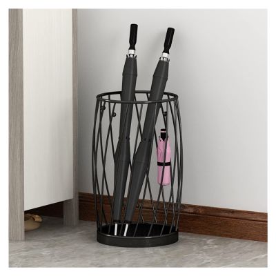 Umbrella Racks Black Modern Iron Umbrella Stand Holder, Large-Capacity Entrance Umbrella Basket for Hotel Cafes, Living Room Bathroom Storage Basket