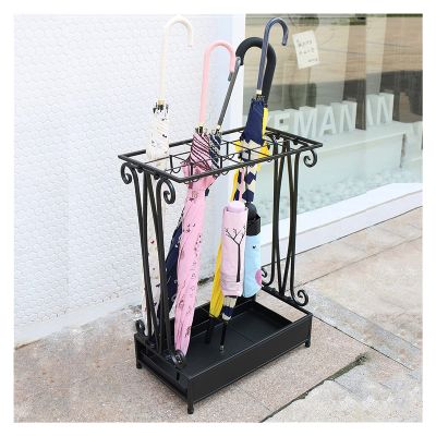 Umbrella Racks Black Commercial Umbrella Stand Holder, Hotel Bank Entrance Umbrella Storage Basket That Can Hold 18-45 Umbrellas, Safe and Simple (Size : 21holes 24 Hooks)