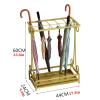 Umbrella Racks Large-Capacity Umbrella Stand Holder, Space-Saving Hotel School Bank Entrance Umbrella Storage Basket, Easy to Install (Color : Gold, Size : 44x24x60cm) view 2