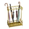 Umbrella Racks Modern Iron Umbrella Stand Holder, can Hold 18 Umbrellas, Hotel School Bank Entrance Umbrella Storage Basket, Easy to Assemble, 44x24x60cm (Color : Gold) view 1