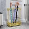 Umbrella Racks Modern Iron Umbrella Stand Holder, can Hold 18 Umbrellas, Hotel School Bank Entrance Umbrella Storage Basket, Easy to Assemble, 44x24x60cm (Color : Gold) view 2