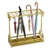 Umbrella Racks Gold Black Metal Umbrella Stand Holder, Large-Capacity Cane Cue Storage Rack, with Detachable Drip Tray, Used in Hotels Banks Schools, Easy to Assemble view 1