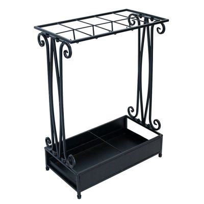 Umbrella Racks Commercial Metal Umbrella Stand Holder, Hotel Office School Entrance Umbrella Basket That Can Hold 18-45 Umbrellas, Mobile Drip Tray (Size : 15 Holes 16 Hooks)