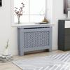 FAMIROSA Radiator Cover Heater Cover Cabinet Shelf Household Appliance Heating Accessories Home Improvement Furniture Heat Sink MDF,Cross Design 44.1" x 7.5" x 31.9" Anthracite view 1
