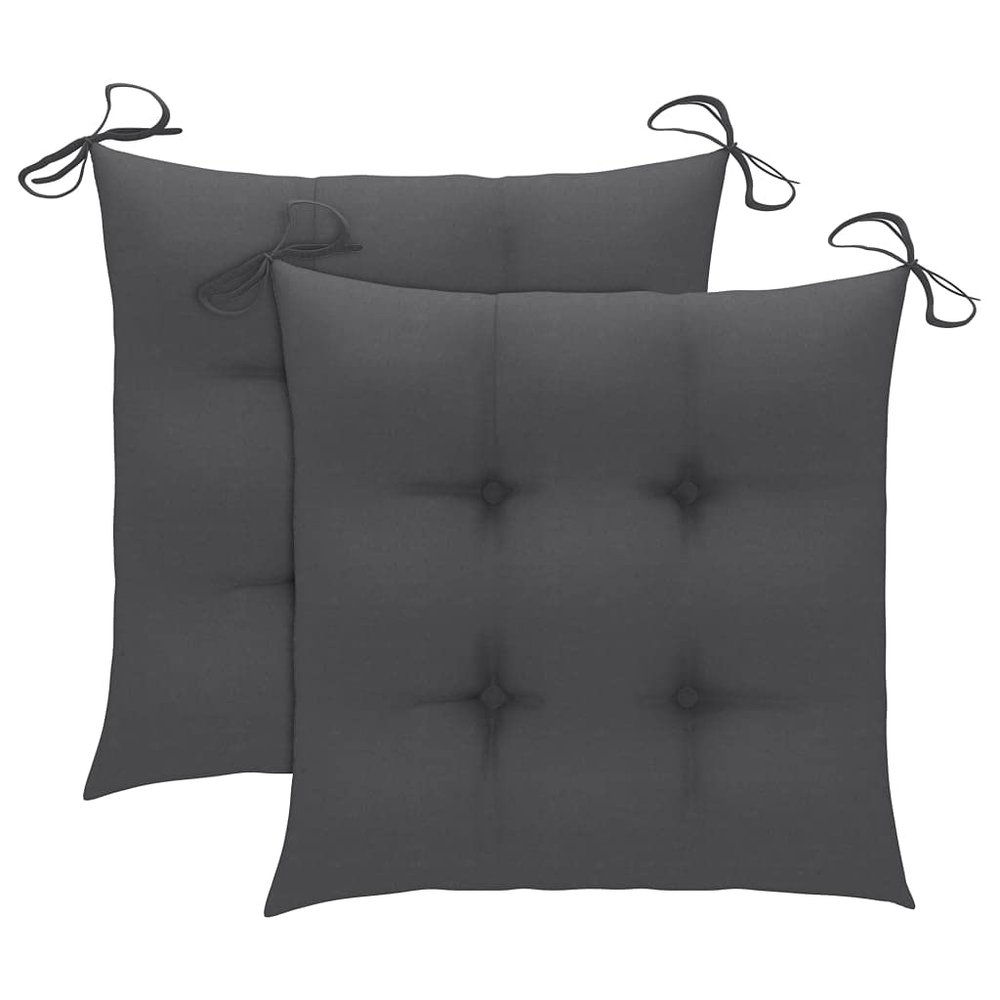 FAMIROSA Chair Cushions 2 pcs Anthracite 19.7"x19.7"x2.8" Fabric