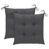 FAMIROSA Chair Cushions 2 pcs Anthracite 19.7"x19.7"x2.8" Fabric view 1