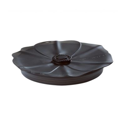 Charles Viancin - Poppy Pop Silicone Lid for Food Storage - 8''/20cm - Airtight Seal on Any Smooth Rim Surface - BPA-Free - Freezer, Refrigerator and Dishwasher Safe - Black Onyx