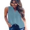 Andongnywell Women's Sleeveless V-Neck Criss Soft Casual Summer Tank Tops sleeveless chiffon vest Blouse (Light Blue,4,X-Large) view 1