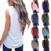 Andongnywell Women's Sleeveless V-Neck Criss Soft Casual Summer Tank Tops sleeveless chiffon vest Blouse (Light Blue,4,X-Large) view 4
