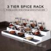 Alvinlite 3 Tier Spice Rack Expandable Step Shelf Modern Design Waterproof and Non Skid Shelf Kitchen Organizer for Pantry Cabinet or Countertop Use view 3