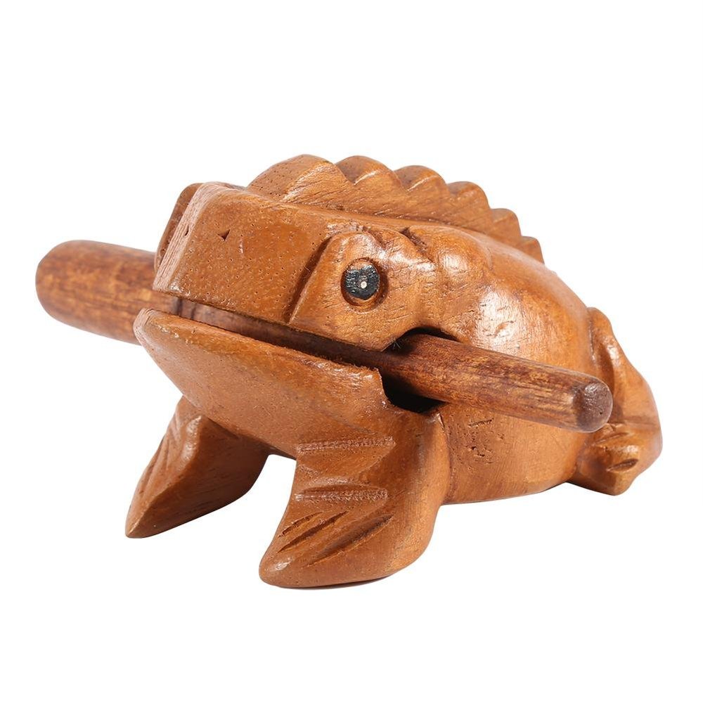 Raguso Thailand Wooden Frog Instrument Croaking Musical Instrument Percussion Instrument Traditional Craft Home Office Lucky Decor(#3)