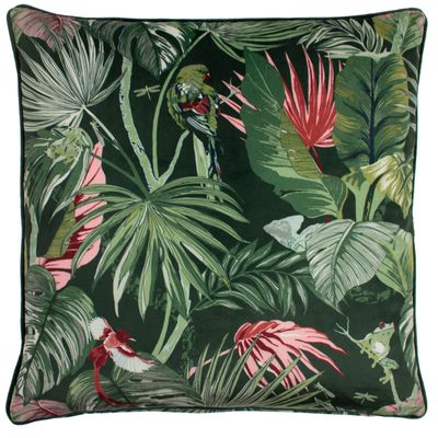 Paoletti Amazon Creatures Square Throw Pillow Cover (One Size) (Jade)