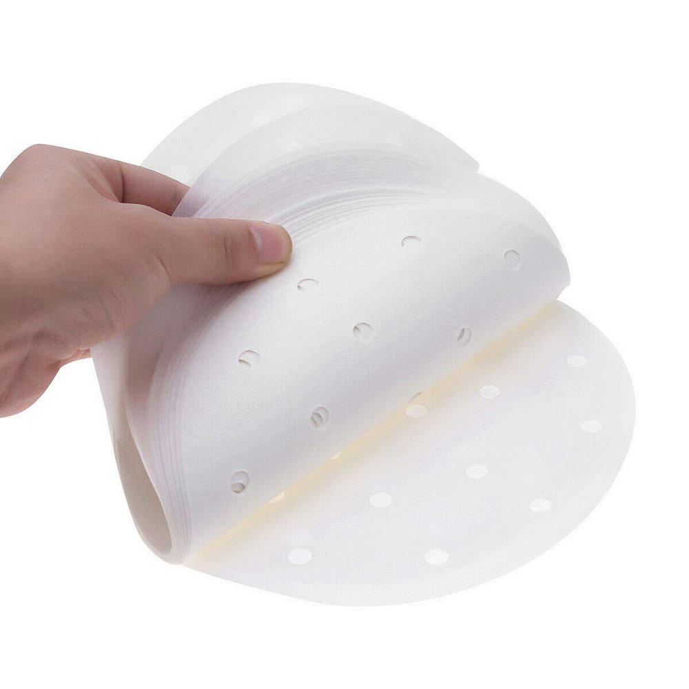 200 pieces of oil paper baking air fryer pad paper, square steaming paper perforated silicone oil paper for oven pot pad baking frypot steamer (9 inch)