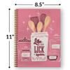 Gotcha Covered Notebooks Softcover Lick The Spoon 8.5" x 11" Recipe Spiral Notebook/Journal, 120 Recipe Pages, Durable Gloss Laminated Cover, Gold Wire-o Spiral. Made in the USA view 3