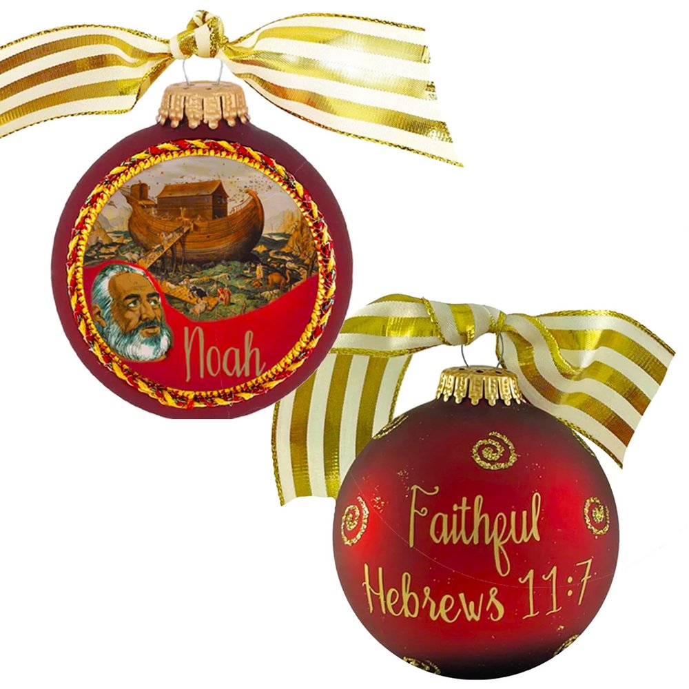 3 1/4" Collectable Bible Hero Glass Ornament Made in USA | Hugs Special Occasions Keepsake Gifts |