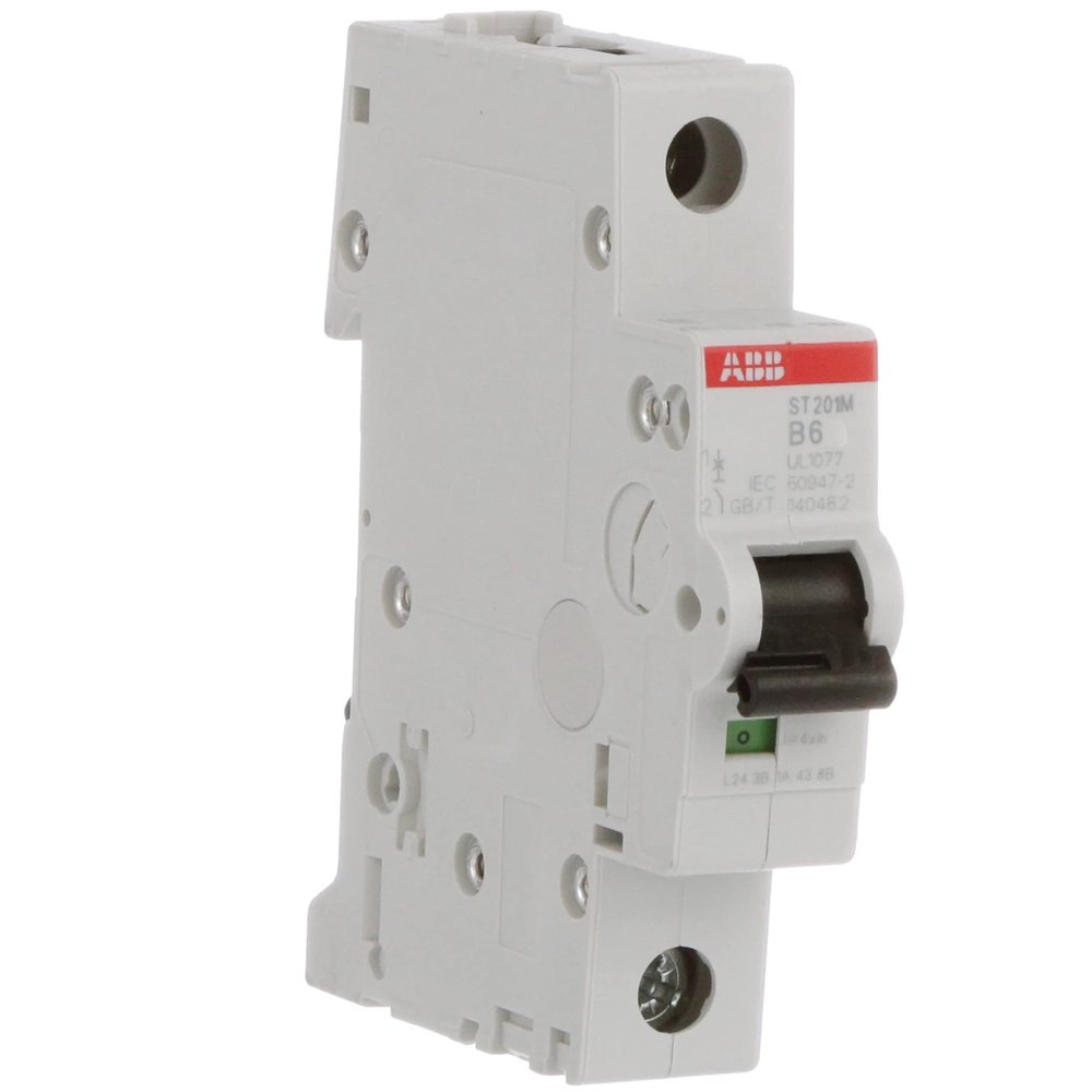 ST201M-B6, Circuit Breaker; Miniature; DIN Rail Mount; B Curve; 1 Pole; 6A
