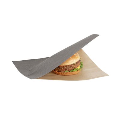 Restaurantware Bag Tek 10" x 9" Double Open Bags 100 Large Deli Paper Sheets - Disposable Greaseproof Black Paper Deli Wrap Liners For Snacks Cookies And More