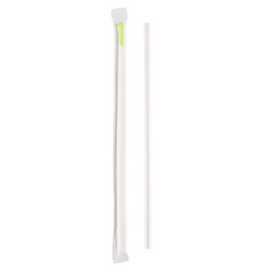 Restaurantware 7.5 Millimeter Wrapped Straws 1000 Disposable Drinking Straws - No Wasteful Materials Alternative To Plastic Straws White Rice Paper Plasticless Straws For Cold Drinks