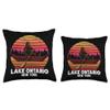 Bigfoot fishing lake canoeing Lake Ontario Throw Pillow view 3