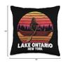 Bigfoot fishing lake canoeing Lake Ontario Throw Pillow view 4